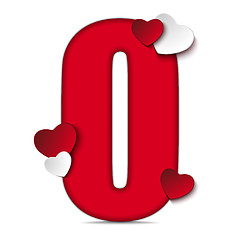 Image showing Alphabet Letters With Red Heart Valentine Day