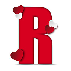 Image showing Alphabet Letters With Red Heart Valentine Day