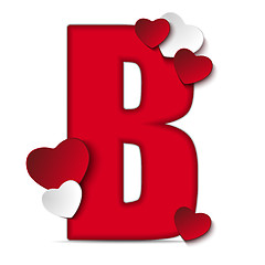 Image showing Alphabet Letters With Red Heart Valentine Day