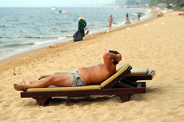 Image showing The man on the beach