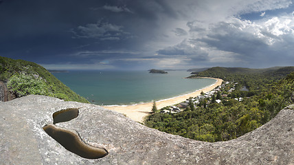 Image showing Heavy clouds over Pearl Beach Central Coast Australia