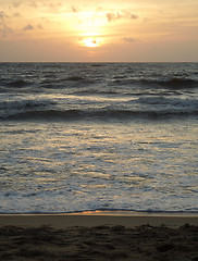 Image showing sundown at the beach