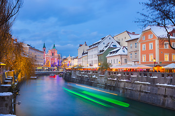 Image showing Ljubljana in Christmas time. Slovenia, Europe. 