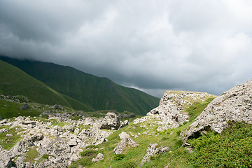 Image showing Hiking in mountains