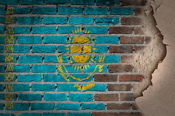 Image showing Dark brick wall with plaster - Kazakhstan
