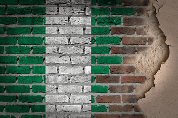 Image showing Dark brick wall with plaster - Nigeria