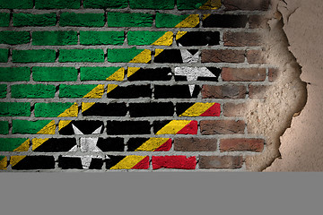 Image showing Dark brick wall with plaster - Saint Kitts and Nevis