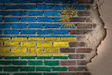 Image showing Dark brick wall with plaster - Rwanda