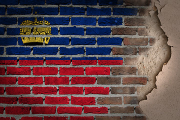 Image showing Dark brick wall with plaster - Liechtenstein