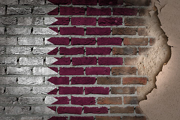 Image showing Dark brick wall with plaster - Qatar