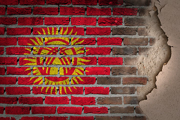 Image showing Dark brick wall with plaster - Kyrgyzstan