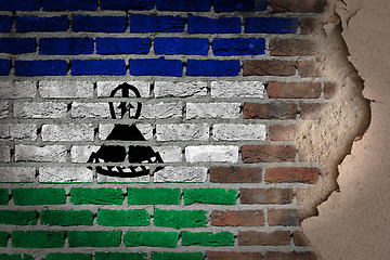 Image showing Dark brick wall with plaster - Lesotho