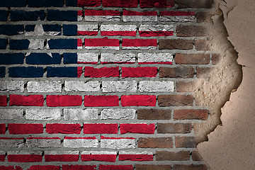 Image showing Dark brick wall with plaster - Liberia