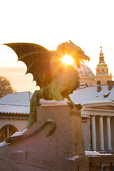 Image showing Dragon bridge, Ljubljana, Slovenia, Europe.