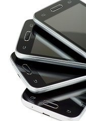 Image showing Stack of Smartphones