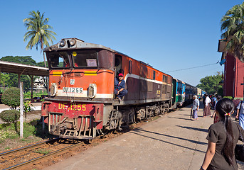 Image showing Railway train in Yangon, Myanmar
