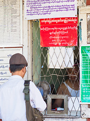 Image showing Ticket counter at railway station in Yangon, Myanmar