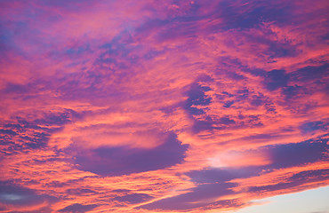 Image showing Red sky at sundown