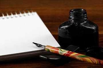 Image showing Still life shot of drawing with ink