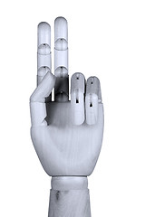 Image showing Two fingers up