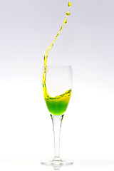Image showing Mixture of splashing green and yellow