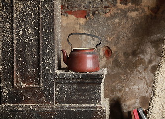 Image showing  old teapot in an abandoned house