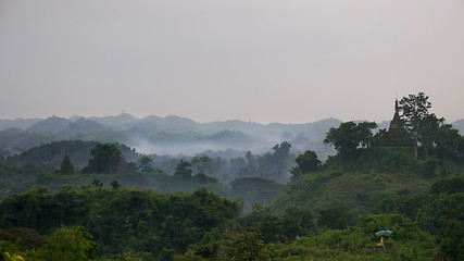 Image showing Hazy landscape at Mrauk U, Myanmar