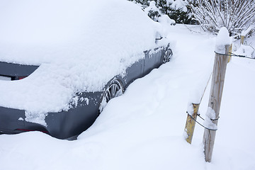 Image showing car covered in snow