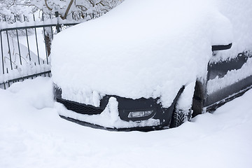 Image showing car covered in snow