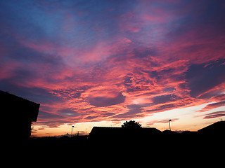 Image showing Red sky at sundown