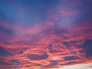 Image showing Red sky at sundown