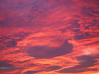 Image showing Red sky at sundown