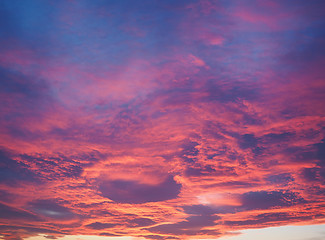 Image showing Red sky at sundown