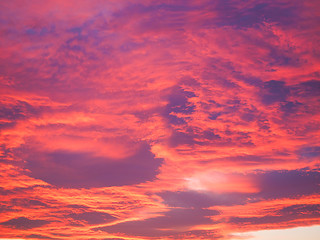 Image showing Red sky at sundown