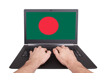 Image showing Hands working on laptop, Bangladesh