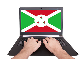 Image showing Hands working on laptop, Burundi