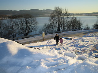 Image showing Walking along Lake Maridalen (Maridalsvannet), Oslo