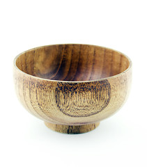 Image showing Empty wooden bowl 