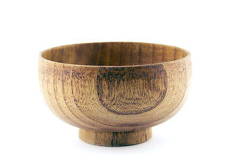 Image showing Empty wooden bowl 