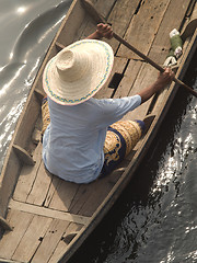 Image showing Asian woman in boat