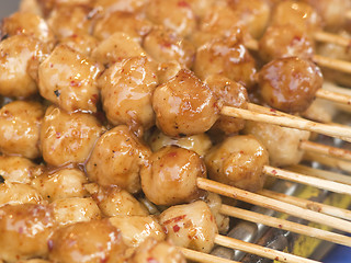 Image showing Meatballs with chili sauce