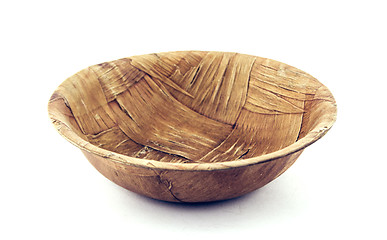 Image showing Empty wooden bowl 
