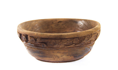 Image showing Empty wooden bowl 