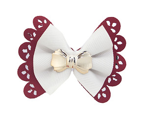 Image showing Red and white bow tie