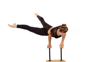 Image showing Young professional gymnast woman