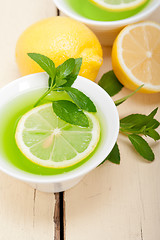 Image showing mint infusion tea tisane with lemon