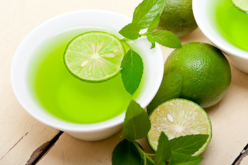 Image showing mint infusion tea tisane with lime