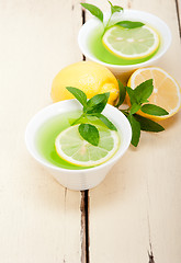 Image showing mint infusion tea tisane with lemon