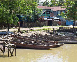 Image showing Boats in Mrauk U, Myanmar