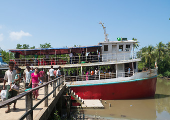 Image showing Passenger ferry in Mrauk U, Myanmar